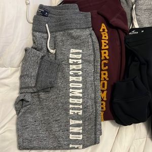 Hollister Med 3 fleece pants Ambercrombie Med 2 fleece pants. 1 American eagle